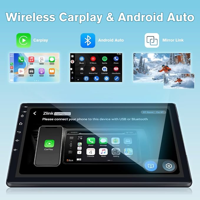 Junsun 5G WiFi Car Radio for Dodge Ram 1500 2500 3500 2013-2019,Wireless Wire CarPlay/Android Auto GPS DSP RDS,9" HD IPS Display Support Cargo Rearview BT 5.0 AM/FM Auto AC 2GB+32GB