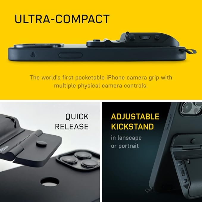 FJORDEN Pro Bundle for iPhone 14 Pro - Includes Fjorden Camera Grip, MagSafe iPhone Case, Wrist Strap & Carry Case - Shoot Like A Pro with Your iPhone