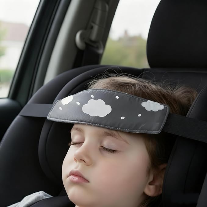 3 Pcs Baby Carseat Head Support,Car seat Straps Pillow Support Ban,Stroller Neck Relief Strap Headrest,Slumber Sling Sleep Positioner for Toddler Infants Child Children Kids(Clouds, Fish, Arrows)