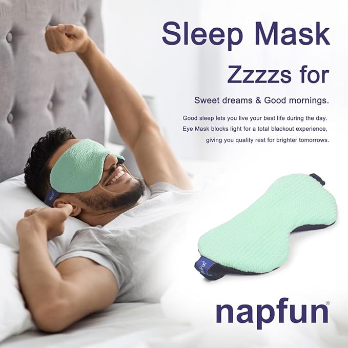napfun Neck Pillow for Traveling, Upgraded Travel Neck Pillow for Airplane 100% Pure Memory Foam Travel Pillow for Flight Headrest Sleep, Portable Plane Accessories, Turquoise Striped Kit