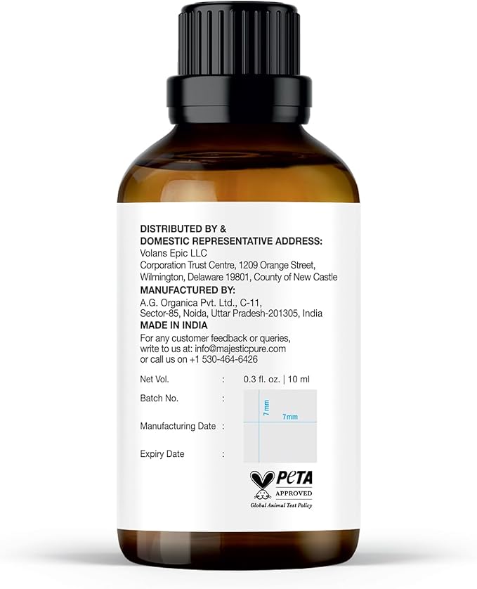 Majestic Pure Essential Oil with Glass Dropper - 100% Pure and Natural - Essential Oils for Diffuser, Aromatherapy, Soap and Candle Making, Angelica Root Essential Oil, Angelica Root Oil, 0.3 Fl Oz