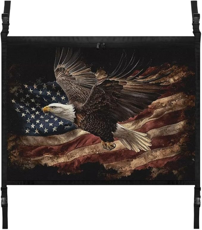 Flying Eagle Print Car Roof Storage Bag Multi-Purpose Seat Organizer All Car Storage Organizers One Size Inner Car Accessories