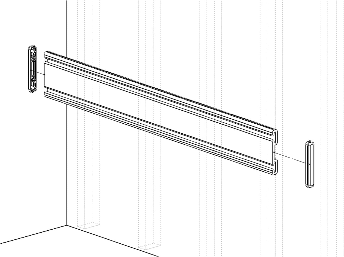 Handi Tool Rail with Basket Kit - 50" Slatwall Strip with HandiWall Baskets