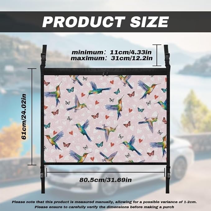 Hummingbird Butterfly Car Roof Storage Bag Auto Seat Storage Hanging Bag Premium Car Seat Organizer Car Travel Accessories Compatible with Most Cars