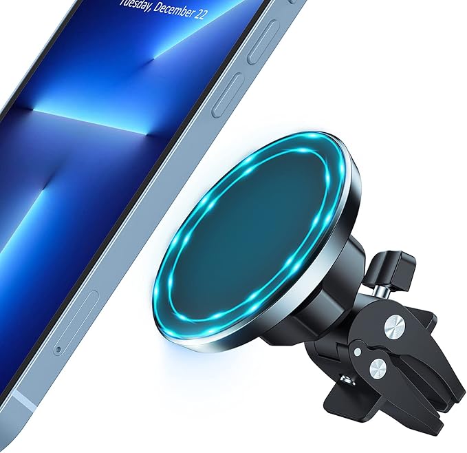 Magnetic Car Mount Phone Holder - Mag Safe Air Vent Phone Mount for Car Compatible with iPhone 15 14 13 12 Pro Max Mini Plus, 360° Adjustable Mag Safe Car Mount Phone Holder for All Phone