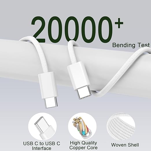 for iPhone 17 Charger, 20W USB C Fast Charging 6.6FT iPhone 16 Charger USB C Woven Cable Cord for iPhone 17/17 Air/17 Pro/17 Pro Max/16/16e/16 Pro/16 Pro Max/15/15 Plus/15 Pro/15 Pro Max/iPad/Air Pods