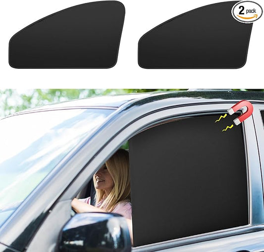 Car Curtains for Side Window - 2 Pcs Front Privacy Sun Shades Magnetic 100% Block Light Car Window Covers with Cooler Feeling (dexterous, front-2pcs)