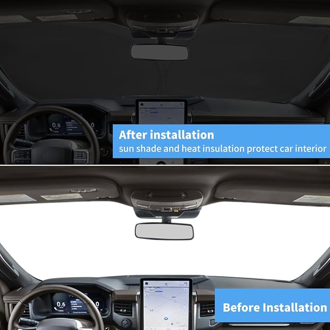 for Ford Expedition Windshield Sun Shade 2025-2018 Front Window Sunshade Fit Ford Expedition Accessories Fodable Car Sun Visor UV Protector Shade Heat Shield Cover