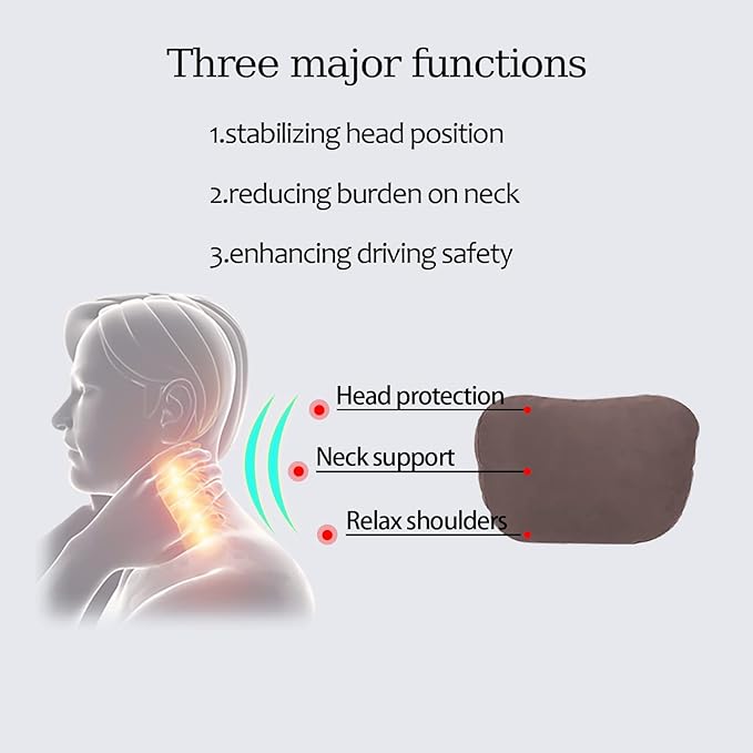 2pcs Car Neck Pillow for headrests,Support Drive Seats Head Cushion Pillows,Superfiber Suede,Plant-Based Polyester,Thickness & Height Adjustable,11.8x7.5,Inner Liner fillable(Orange Brown)