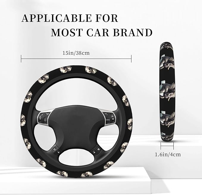 Funny Elephant Steering Wheel Cover Men, Comfortable Elastic Steering Car Wheel Cover Fit 15 inches Universal Accessories Suvs Trucks Decor