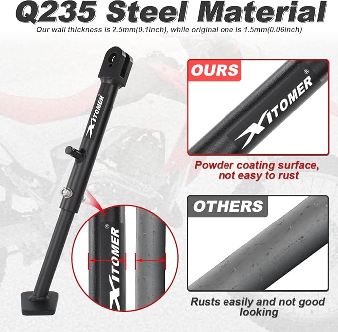 Xitomer 0-4 inch Adjustable Kickstand Fit for CRF250L 12-20 / CRF300L CRF300L Rally 2022-2025 / CRF250L Rally 18-21 / CRFL300LS 2023-2025 Motorcycle Adjustable Side stand