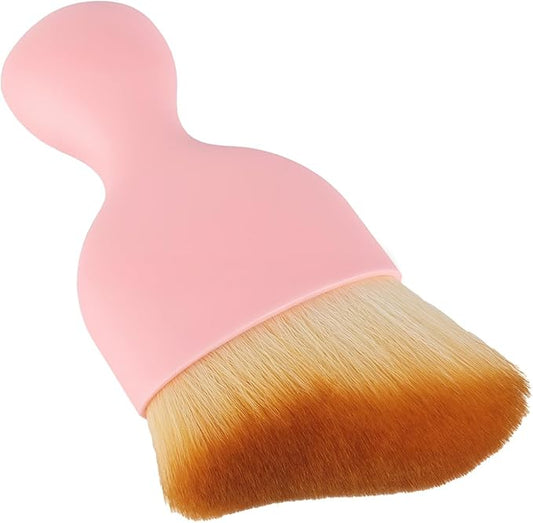 Car Detailing Brush, Soft Bristle Cleaning Brush, Scratch-Free Auto Duster Tool for Dashboard, Air Vents, Leather & Interior Cleaning (Pink&Brown)