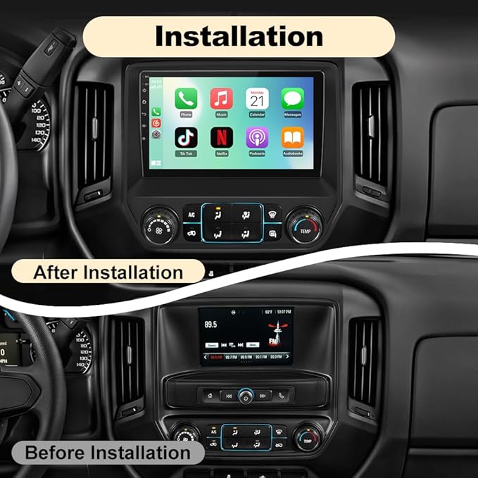 8Core 64GB ROM Car Radio for Chevy Silverado GMC Sierra 2014-2018, Android 13 10.1" Stereo with Wireless CarPlay Android Auto BT GPS SWC Backup Camera 4GB RAM + 64GB ROM