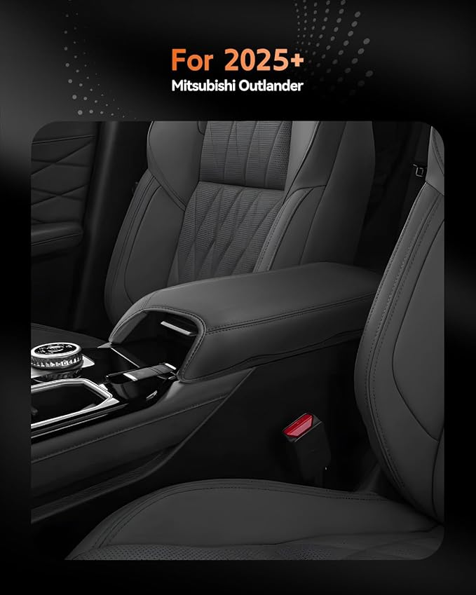 CDEFG for 2025 2026 Mitsubishi Outlander Center Console Cover Armrest Box Cover for Outlander Accessories Console Arm Rest Protector - FIT Fuel-Powered Model Thin