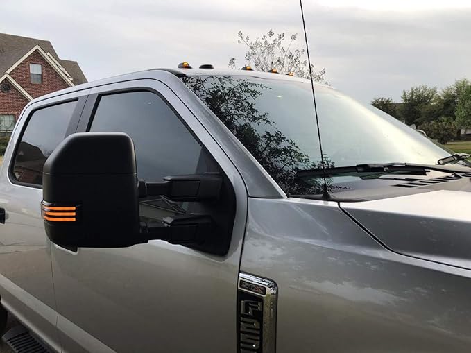 iJDMTOY Semi-Clear Lens Dynamic Sequential Blink Triple-Row Full LED Side Mirror Turn Signal Light Assembly Kit Compatible with 2017-2022 Ford F-250 F-350 Towing Mirror