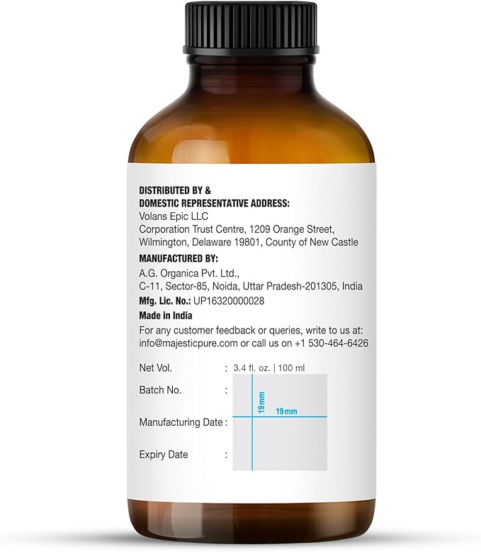 Majestic Pure Essential Oil with Glass Dropper - 100% Pure and Natural - Essential Oils for Diffuser, Aromatherapy, Soap and Candle Making, Peppermint Essential Oil, Peppermint Oil, 3.4 Fl Oz
