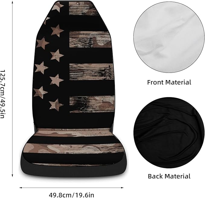 5 Pcs Premium Black Flag Car Seat Cover, Breathable & Washable Car Seat Covers Full Sets, Fashionable Printed Seat Covers for Cars Interior, Universal Fit for Most Cars, Sedan, Truck, SUV