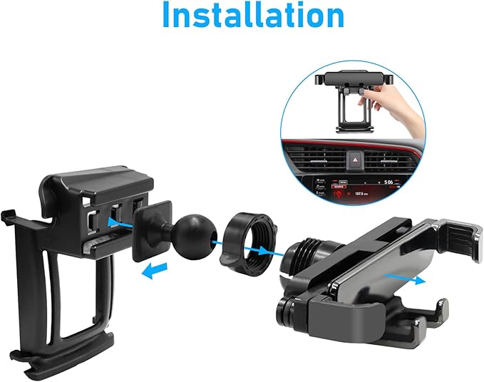 Compatible with Honda Civic Phone Holder 2016-2021,Mount Hazard Light Slot,for 10th Gen Civic Air Vent Phone Mount Anti-Shake,Civic Cell Phone Holder Mount-360 Degree Rotation Civic Phone Mount