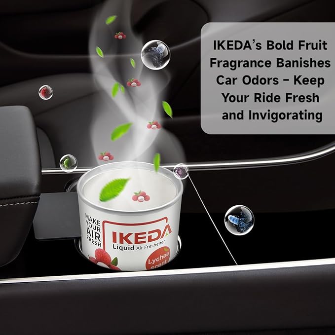 Car Air Freshener: lychee Scent Scent Liquid Cans | Odor Elimination | Smoke Smell Remover | Strong Long-Lasting Fragrance | For Auto Home | 4.23 oz | 1 pack