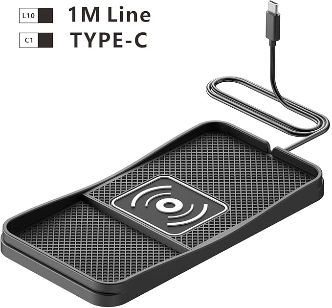 Car Wireless Charger Pad for Chevrolet Venture 2000-2005, Fast Car Wireless Charging Pad for Car Center Console, Non Slip Charging Mat,1M-Type C