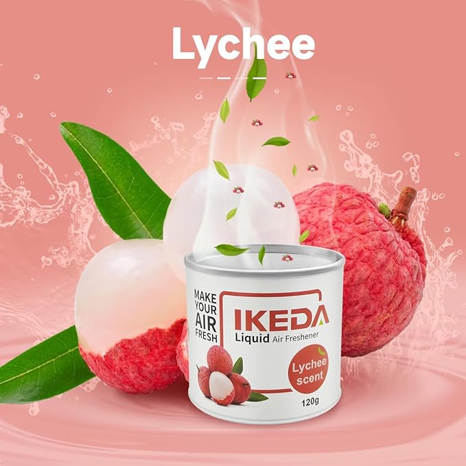 Car Air Freshener: lychee Scent Scent Liquid Cans | Odor Elimination | Smoke Smell Remover | Strong Long-Lasting Fragrance | For Auto Home | 4.23 oz | 1 pack