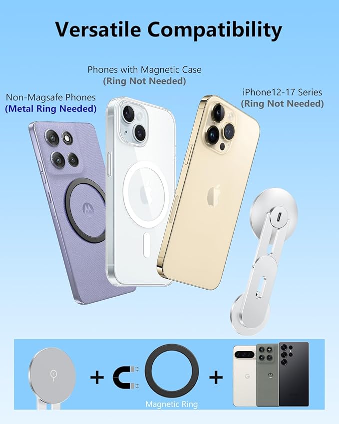 Magnetic Tesla Phone Holder, Laptop Phone Holder for iPhone 17/16/15/14/13/12 Pro Max, Car Magnetic Phone Holder for Tesla Model 3/ ModelY/X/S (Silver)