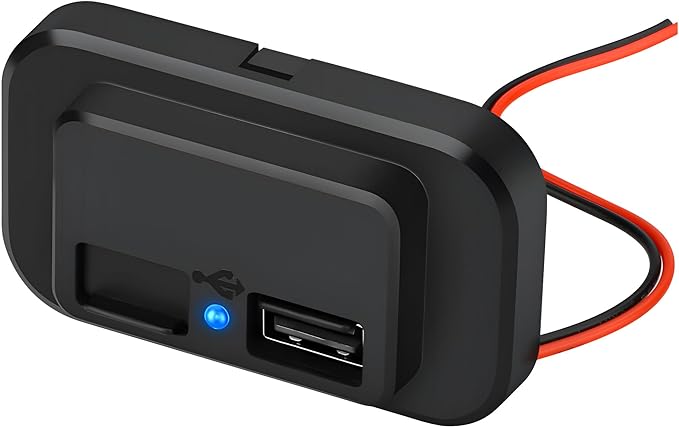 12V USB Outlet Automotive USB Port Panel Mount 12V USB Charger Multi Port Switch Panel Car Charger Socket Power Dual Port 12V 24V Quick Car Charger for Cars Bus ATV RV Boat Truck, 3.1A