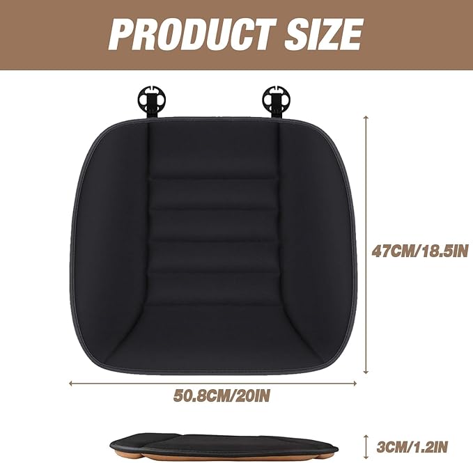 Memory Foam Seat Cushion for Car & Office Chair, Non-Slip Car Seat Cushion for Driving with Soft Comfort & Warmth, Universal Car Cushion for Long Driving Ergonomic Support (Gray)