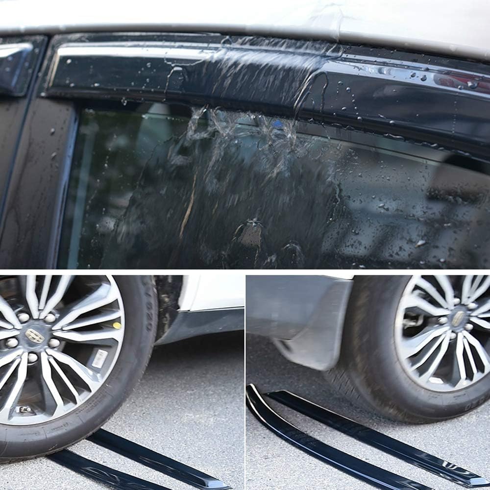 94187 Side Window Wind Vent Deflectors fit for 2011-2015 Kia Sorento, 4pcs Out-Channel Tape-On Nice Rain Guards Set,Dark Smoke Window Visor
