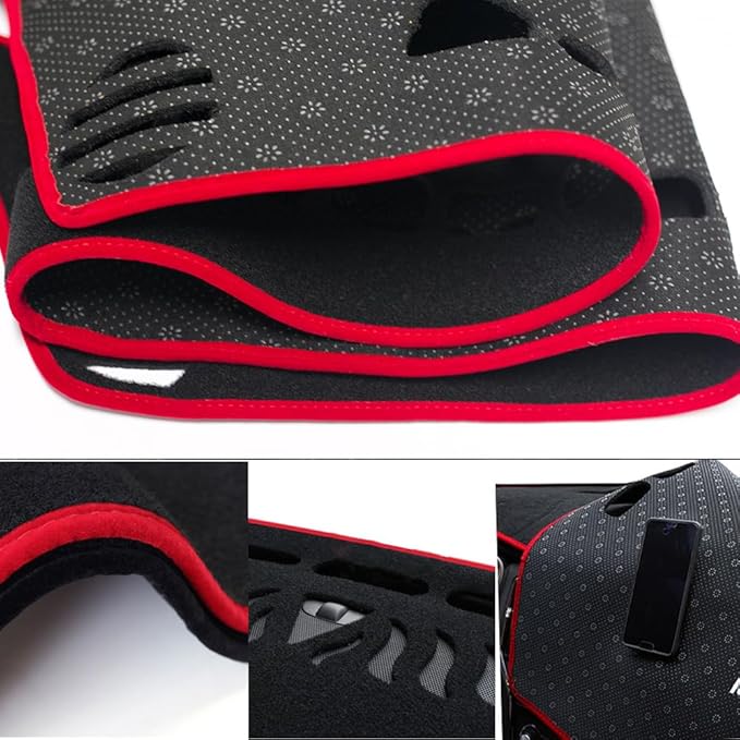Dash Covers Mat for Jeep Compass 2022-2023,Polyester Car Dash Board Cover,Dashboard Protecter Cover,Car Dash Board Cover Pad,Red