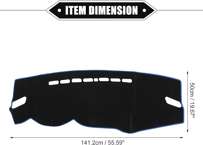 Dashboard Cover Compatible for Mitsubishi Outlander 2013-2020, Non-Slip Polyester Black Blue Dash Cover Mat Dash Board Protector Cover