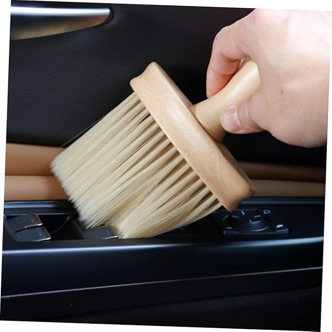 Healifty 5pcs Wooden Handle Dust Brush Car Air Vent Cleaner Electric Duster Detailing Tool Kit