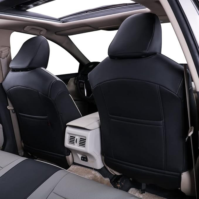 EKR Camry Seat Covers for Toyota Camry SE,LE 2025 2026 Waterproof Leather Car Seat Cover Full Set for Trucks SUV-Faux Leather (Black/Gray)