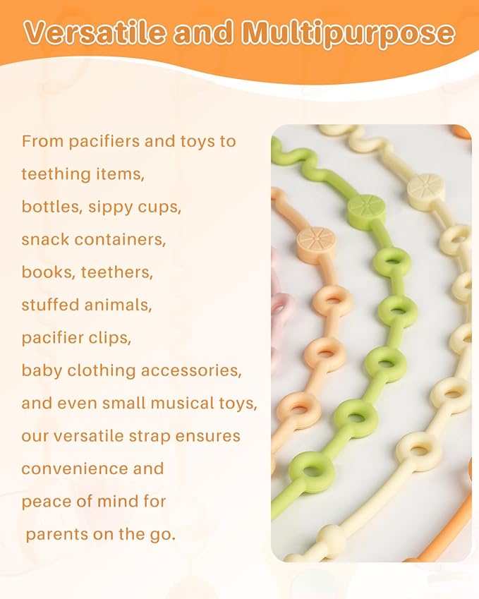 LittleHugs Toy Straps for Baby, 5pcs Adjustable Toy Holder for Stroller Accessories, Silicone Tether Pacifier Clip, No Throw Travel Essential Leash for High Chair, Car Seat (5 Pack Macaron)