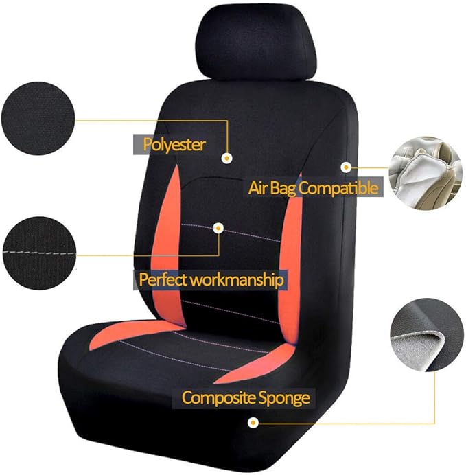 Flying Banner Car Seat Covers Front Seats Rear Bench Polyester car seat Protectors Easy installations Rear Bench Split Classic Man Lady Truck
