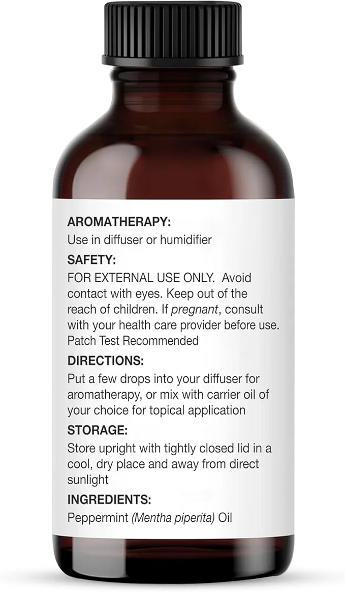 Majestic Pure Essential Oil with Glass Dropper - 100% Pure and Natural - Essential Oils for Diffuser, Aromatherapy, Soap and Candle Making, Peppermint Essential Oil, Peppermint Oil, 1 Fl Oz
