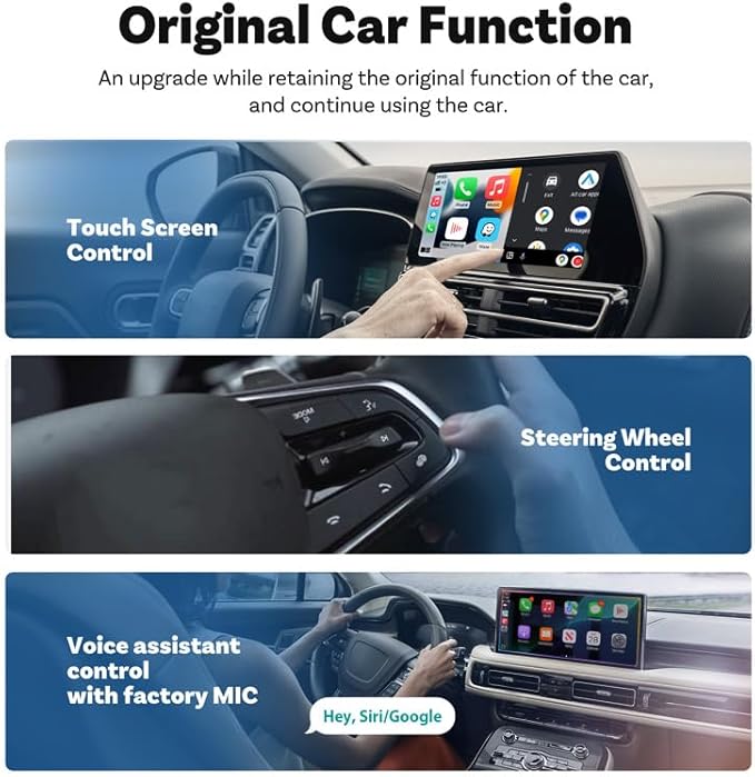 Upgraded Wireless CarPlay Adapter for OS 10+ or Android 11, Mini Wired to Wireless Adapter for CarPlay ＆Android Auto, Plug and Play, Stable Connection & No Latency