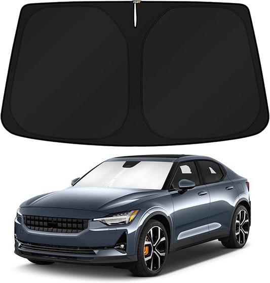 KUST Windshield Sun Shade for 2020-2024 2025 2026 Polestar 2 Accessories Custom Fit Sunshade Sun Visor Protector Foldable Blocks UV Rays Keep Your Car Cooler