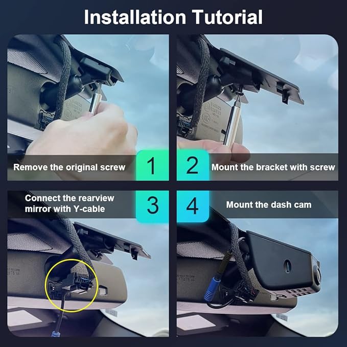 Fitcamx 4K Dash Cam Suitable for Ford F150 2013-2020 (HD2-6275, No Screw Behind Your Cover), Integrated OEM Style, 2160P UHD Video, Loop Recording, WiFi & APP, G-Sensor, Plug & Play, 64GB Card