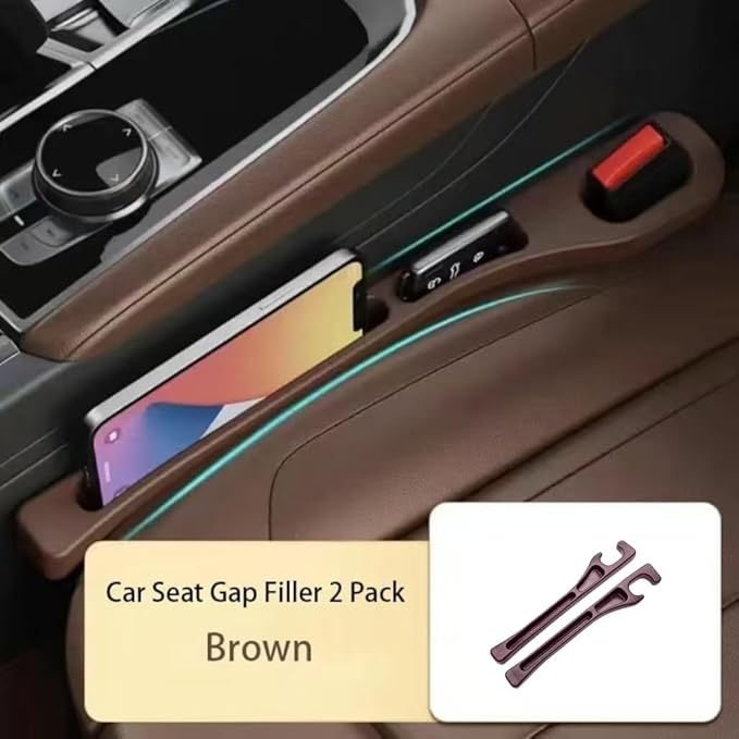 Car Seat Gap Filler Organizer - No Drop Seat Guard, Side Gap Filler for Car, SUV, and Trucks, 2 Pack, Black - Prevents Items from Falling, Extra Storage Space, Easy to Install, Durable & Eco-Friendly