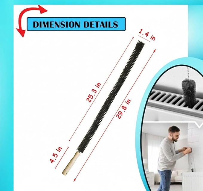 2-Pack Dryer Vent Cleaner Kit - Long Flexible Dryer Lint Brush & Refrigerator Coil Cleaner - Multi-Use Radiator Brush & Lint Trap Cleaning Tool for Fire Prevention