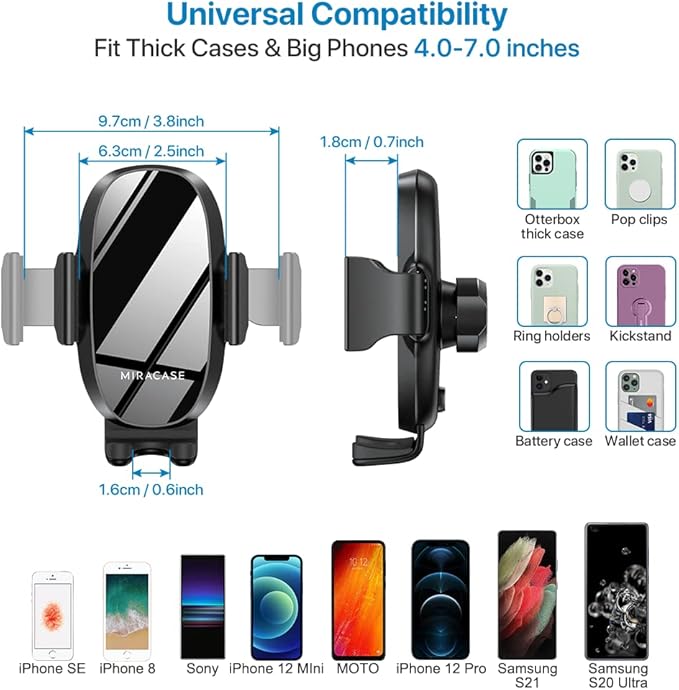 Miracase Universal Cup Phone Holder for Car, [Upgraded Version] Adjustable Long Neck Car Cup Holder Phone Mount Cradle Friendly Compatible with iPhone Samsung Google and All Smartphones, Crystal Pink