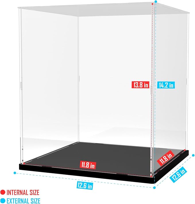 Choowin Acrylic Display Case for Lego Boutique Hotel 10297 for Lego Modular Buildings for Lego Hocus Pocus 21341 Thickened Clear Display Cases for Collectibles Assemble Dustproof Display Box(Black)