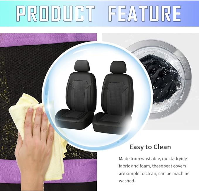4PCS Cooling Car Seat Covers,Breathable Front Seat Covers with Mesh Construction and Foam Padding,Car Seat Protector to Reduce Back Sweating,Universal Car Interior for Car SUV (Pink)