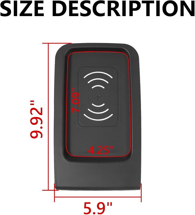 Xipoo Wireless Charger Compatible with 2015-2018 Chevy Silverado GMC Sierra Wireless Charging Tray Jump Seat Replacement for 2015-2018 Chevy Silverado Accessories