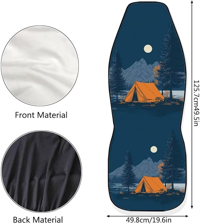 BIGCARJOB Quiet Night Car Seat Covers Set for Front Only Car Interior Accessories Cute Seat Protector for Cars Saddle Blanket Fit Most Vehicle Cars Sedan