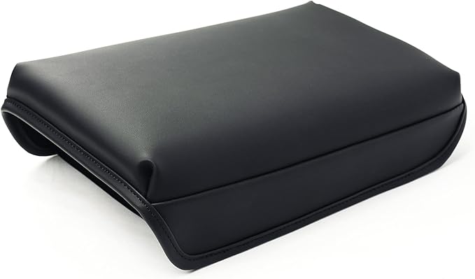 KMMOTORS Model Y, Model 3 Center Console Cover Basic Black, Armrest Cushion, Console Protector, Vegan Leather, Model 3(2020-2024) Accessories, Accessories for Model Y