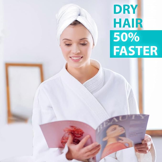 Bondi SPA Microfiber Hair Towel – Dries Hair 50% Faster – Anti-Frizz Towel for All Hair Types – Super Absorbent & Soft - XL (Rectangle) - 42 x 22 inches
