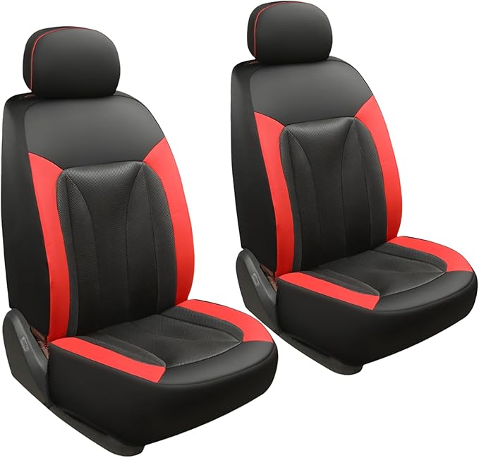 GIANT PANDA Custom Fit Front Toyota Car Seat Cover for Rav4 Camry Highlander Corolla Prius,3D Air Mesh Breathable Seat Protector Summer,Red 2 Pack