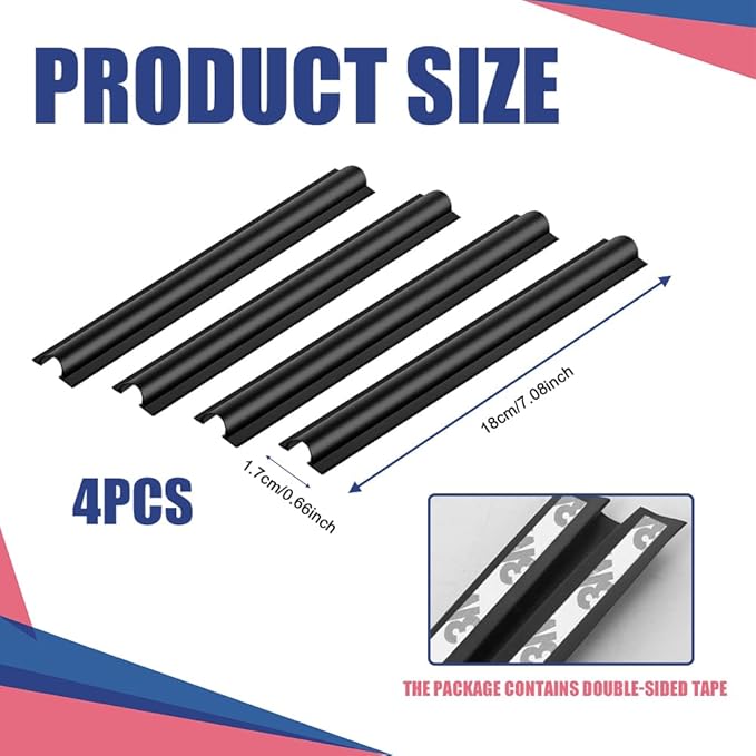 4PCS Car Wire Sleeve, Car Concealed Wire Sleeve, Self-Adhesive Tubing Cable Hidden Protector, Car Accessories Automotive Power Cord Cover PVC Cable Sleeve for USB, Audio and Video Line